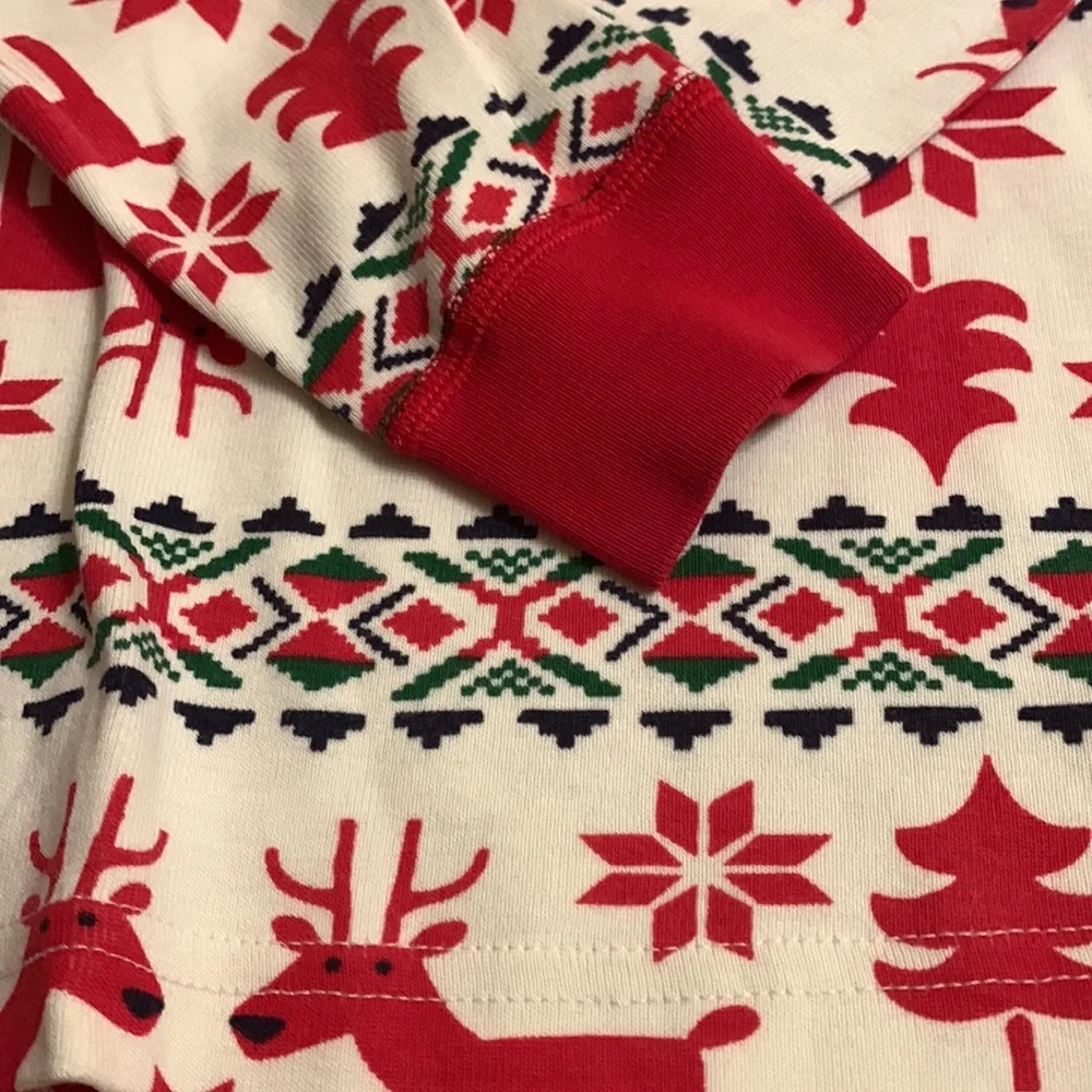 Hanna Anderson Holiday Dear Deer Long John Pajama Top Size 10